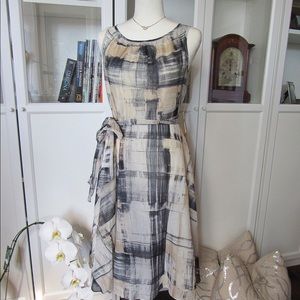 NWT Coldwater Creek brushstroke plaid midi dress